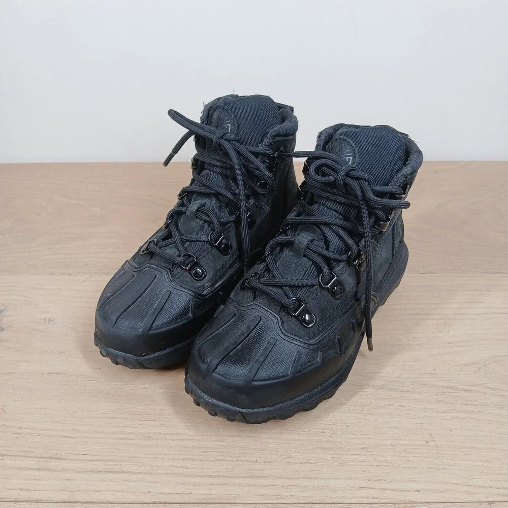 Timberland Euro Hiker Shell Toe Kids Size 13 Black Leather Rubber Boots WInter